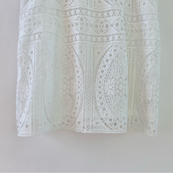 Dreamy White Lace Square Neck Puff Sleeve High Waist Bodycon Mini Dress Petite 2 - Picture 8 of 12